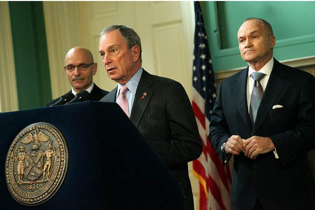 Mayor Bloomberg, with Fire Commissioner Cassano